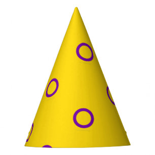 SlipperyJoe's Intersex pride flag yellow backgroun Party Hat