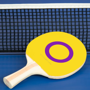 SlipperyJoe's Intersex pride flag yellow backgroun Ping Pong Paddle