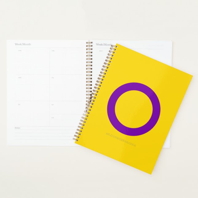 SlipperyJoe's Intersex pride flag yellow backgroun Planner (Display)
