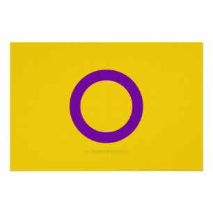 SlipperyJoe's Intersex pride flag yellow backgroun Poster