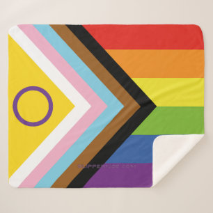 SlipperyJoe's Intersex pride flag yellow backgroun Sherpa Blanket