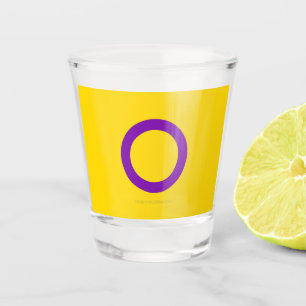 SlipperyJoe's Intersex pride flag yellow backgroun Shot Glass