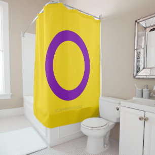 SlipperyJoe's Intersex pride flag yellow backgroun Shower Curtain