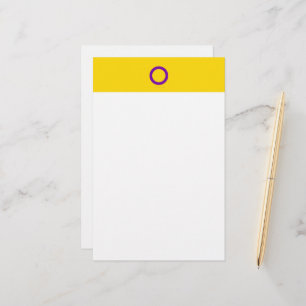 SlipperyJoe's Intersex pride flag yellow backgroun Stationery