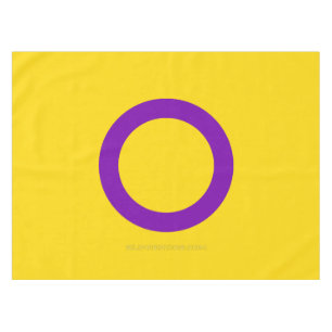 SlipperyJoe's Intersex pride flag yellow backgroun Tablecloth