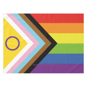 SlipperyJoe's Intersex pride flag yellow backgroun Tablecloth