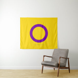 SlipperyJoe's Intersex pride flag yellow backgroun Tapestry