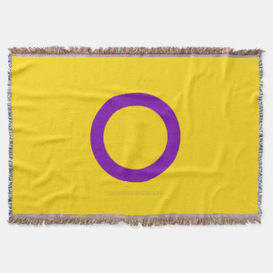 SlipperyJoe's Intersex pride flag yellow backgroun Throw Blanket
