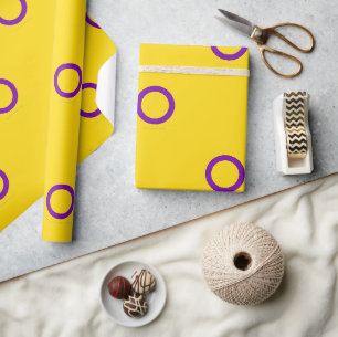 SlipperyJoe's Intersex pride flag yellow backgroun Wrapping Paper
