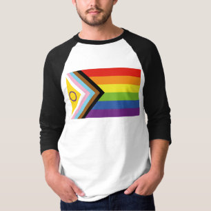SlipperyJoe's Intersex Progress Pride Flag gay gif T-Shirt
