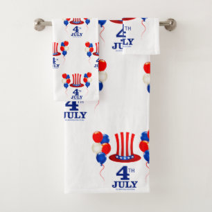SlipperyJoe's july 4th Independence day classic Un Bath Towel Set