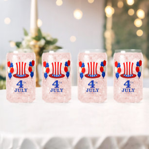 SlipperyJoe's july 4th Independence day classic Un Can Glass