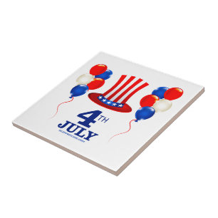 SlipperyJoe's july 4th Independence day classic Un Ceramic Tile