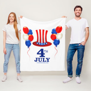 SlipperyJoe's july 4th Independence day classic Un Fleece Blanket