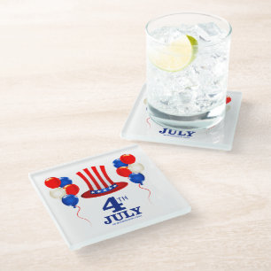 SlipperyJoe's july 4th Independence day classic Un Glass Coaster