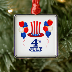 SlipperyJoe's july 4th Independence day classic Un Metal Ornament
