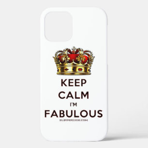 SlipperyJoe's keep calm fabulous golden crown red iPhone 12 Pro Case
