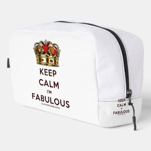 SlipperyJoe's keep calm fabulous golden crown red  Dopp Kit