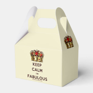 SlipperyJoe's keep calm fabulous golden crown red Favour Box