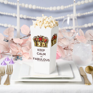 SlipperyJoe's keep calm fabulous golden crown red Favour Box