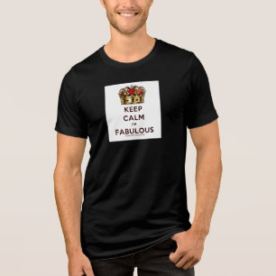 SlipperyJoe's keep calm fabulous golden crown red Tri-Blend Shirt