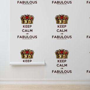 SlipperyJoe's keep calm fabulous golden crown red  Wallpaper