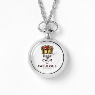 SlipperyJoe's keep calm fabulous golden crown red Watch