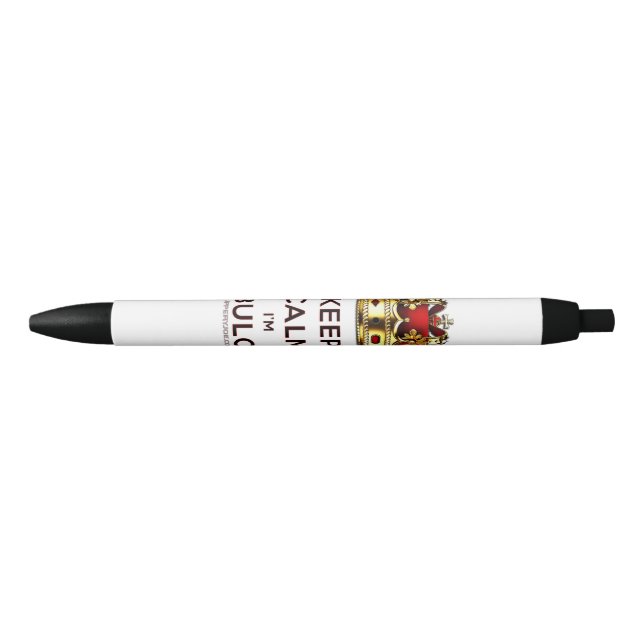 SlipperyJoe's keep calm fabulous spectacular crown Black Ink Pen (Front)