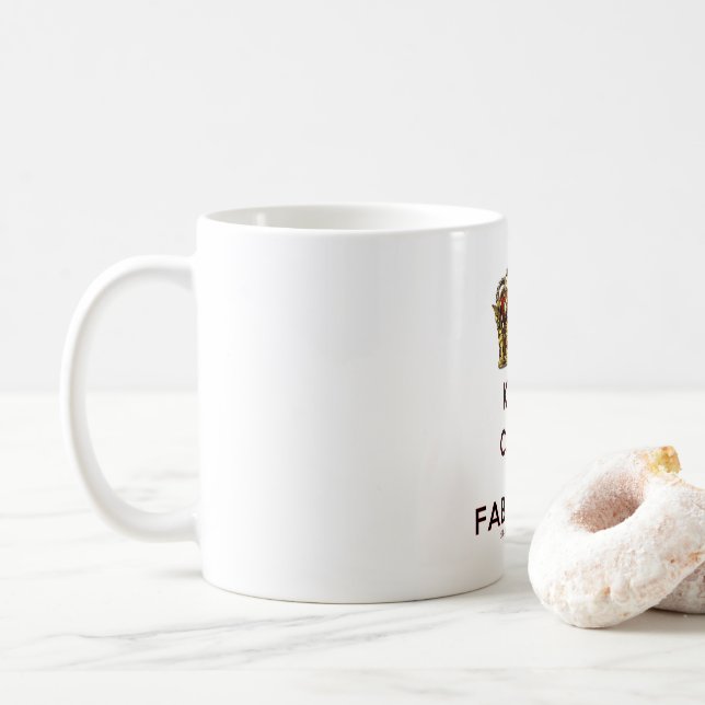 SlipperyJoe's keep calm fabulous spectacular crown Coffee Mug (With Donut)