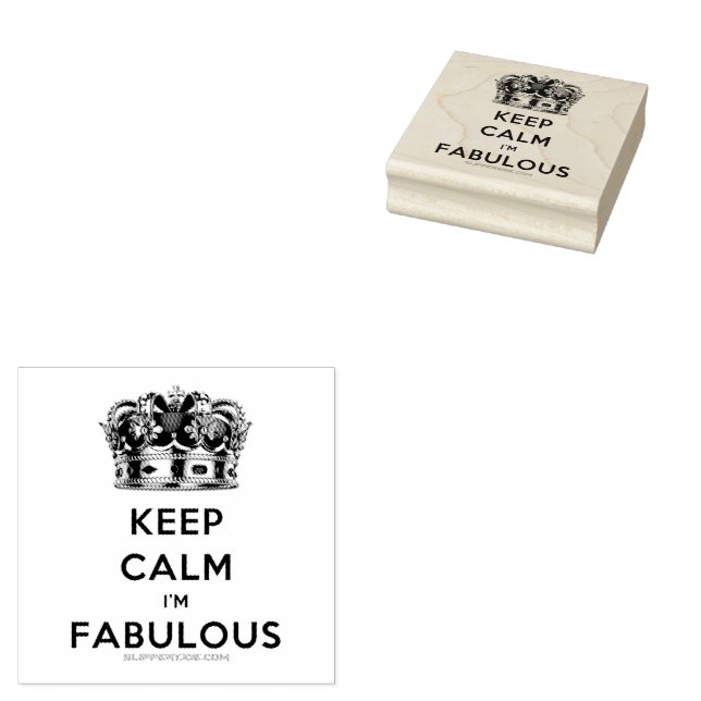 SlipperyJoe's keep calm fabulous spectacular crown Rubber Stamp (Stamped)