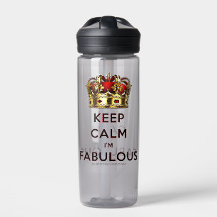 SlipperyJoe's keep calm fabulous spectacular crown Water Bottle