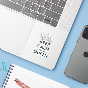 SlipperyJoe's keep calm queen polished silver crow