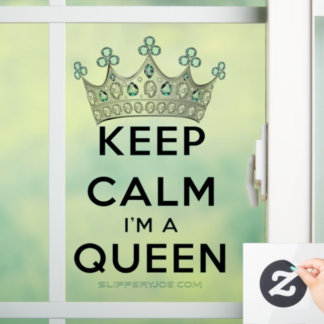 SlipperyJoe's keep calm queen polished silver crow (Home)