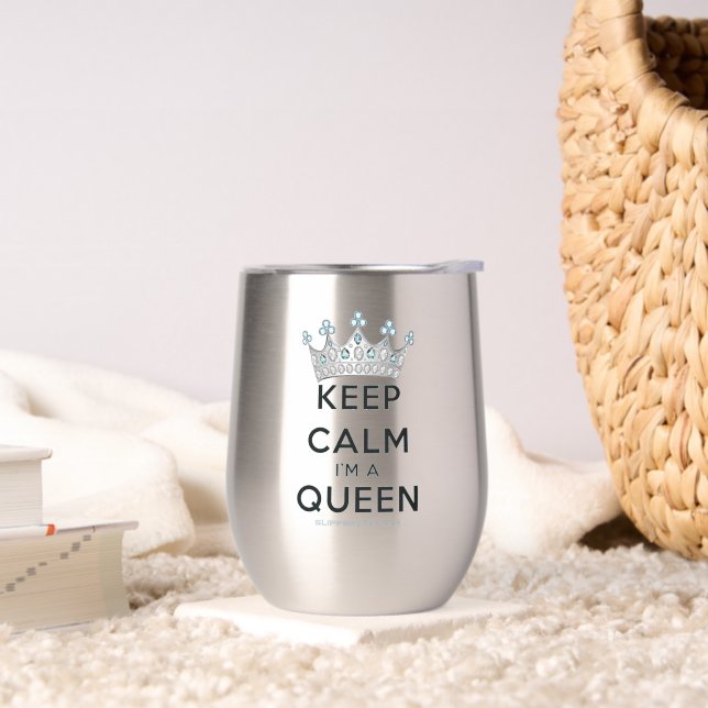 SlipperyJoe's keep calm queen polished silver crow (Living Room)