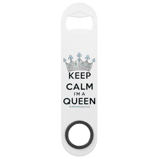 SlipperyJoe's keep calm queen polished silver crow (Front)