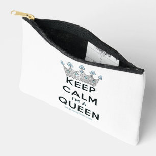 SlipperyJoe's keep calm queen polished silver crow Accessory Pouch
