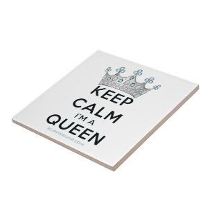 SlipperyJoe's keep calm queen polished silver crow Ceramic Tile