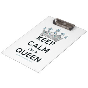 SlipperyJoe's keep calm queen polished silver crow Clipboard