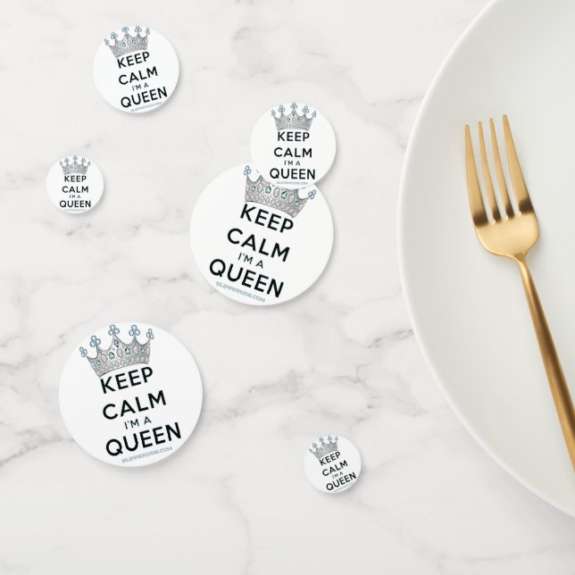 SlipperyJoe's keep calm queen polished silver crow Confetti (Group)
