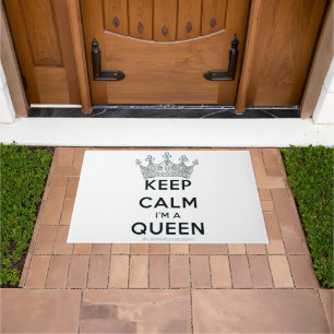 SlipperyJoe's keep calm queen polished silver crow Doormat