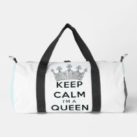 SlipperyJoe's keep calm queen polished silver crow