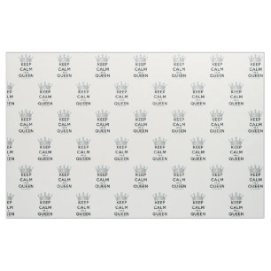 SlipperyJoe's keep calm queen polished silver crow Fabric