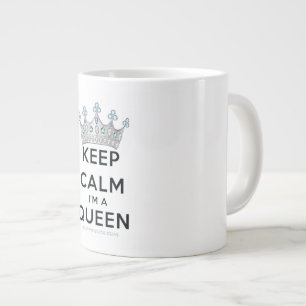 SlipperyJoe's keep calm queen polished silver crow Large Coffee Mug