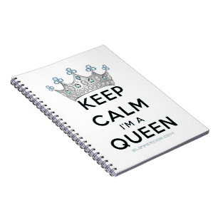 SlipperyJoe's keep calm queen polished silver crow Notebook