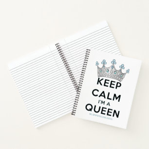 SlipperyJoe's keep calm queen polished silver crow Notebook