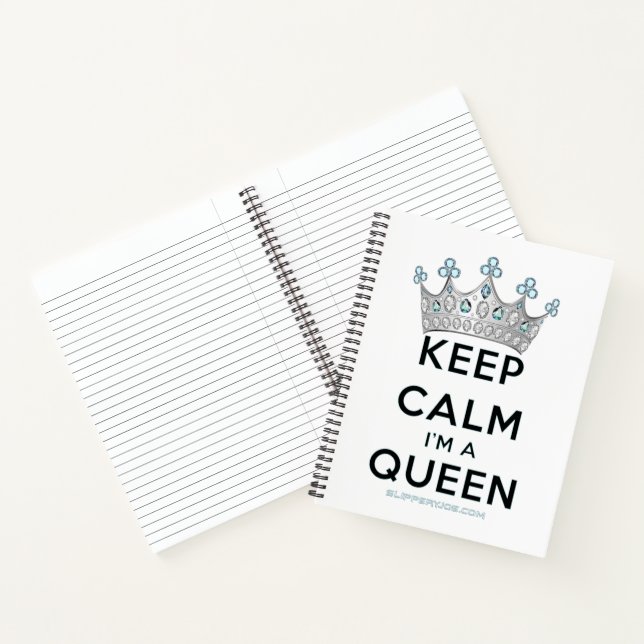 SlipperyJoe's keep calm queen polished silver crow Notebook (Inside)