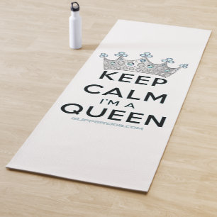 SlipperyJoe's keep calm queen polished silver crow Yoga Mat
