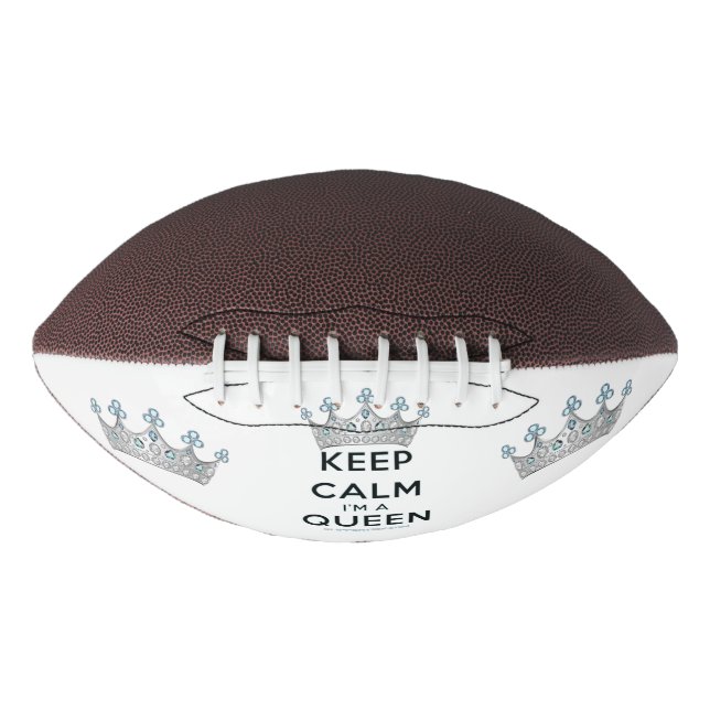 SlipperyJoe's Keep Calm Queen royal crown jewels a Football (Front)