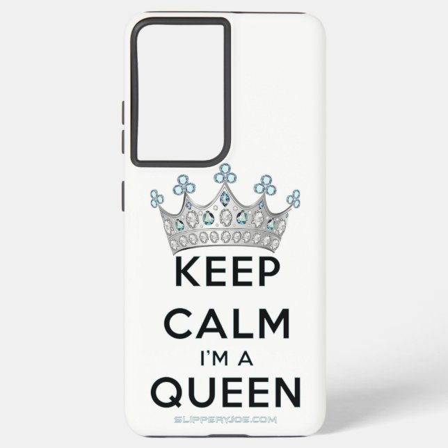 SlipperyJoe's Keep Calm Queen royal crown jewels a Samsung Galaxy S21 Ultra Case (Back)
