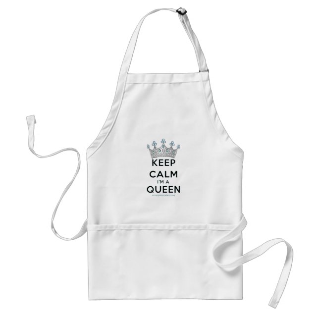 SlipperyJoe's Keep Calm Queen royal crown jewels a Standard Apron (Front)